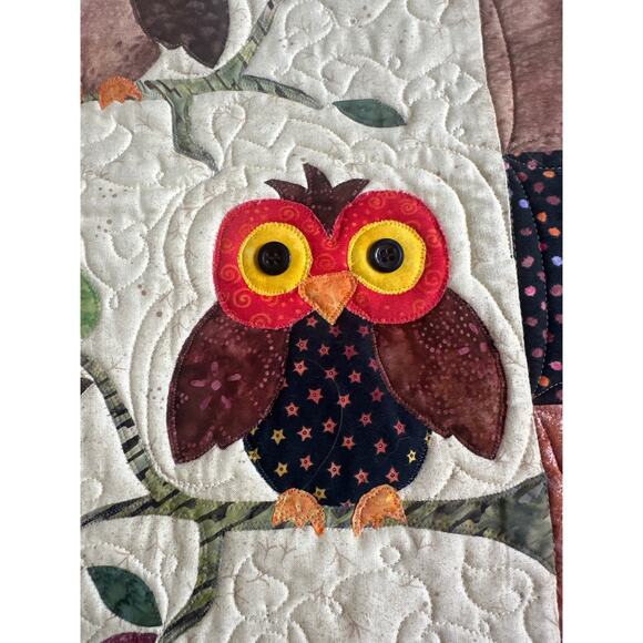 Handmade in Alaska Three Owls Fall Quilted Novelty Hanging Sign - Picture 2 of 9